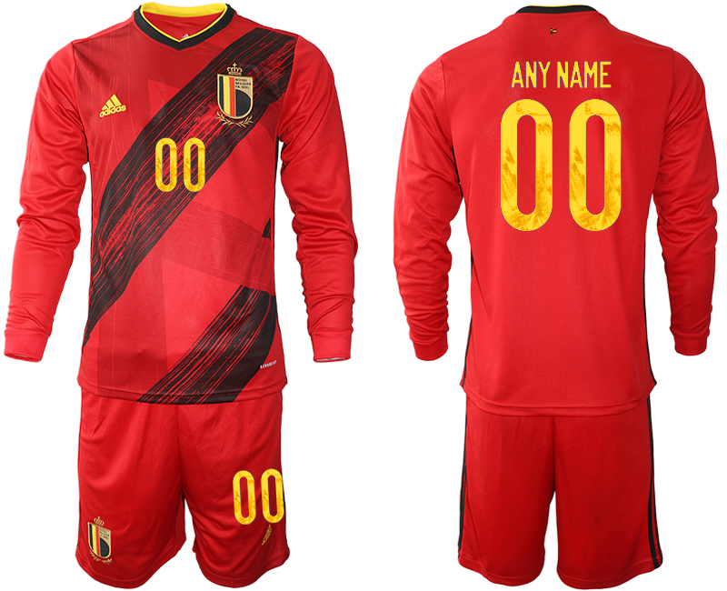 Cheap Men 2021 European Cup Belgium home Long sleeve a soccer jerseys